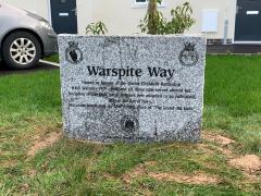A memorial stone has ben erected on the development in tribute to HMS Warspite whose last resting place was near to Marazion